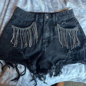 Black Jean Shorts